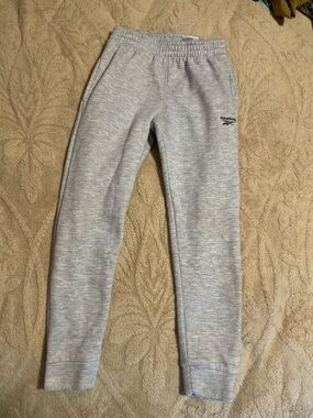 Reebok Kids Light Gray Joggers with Logo